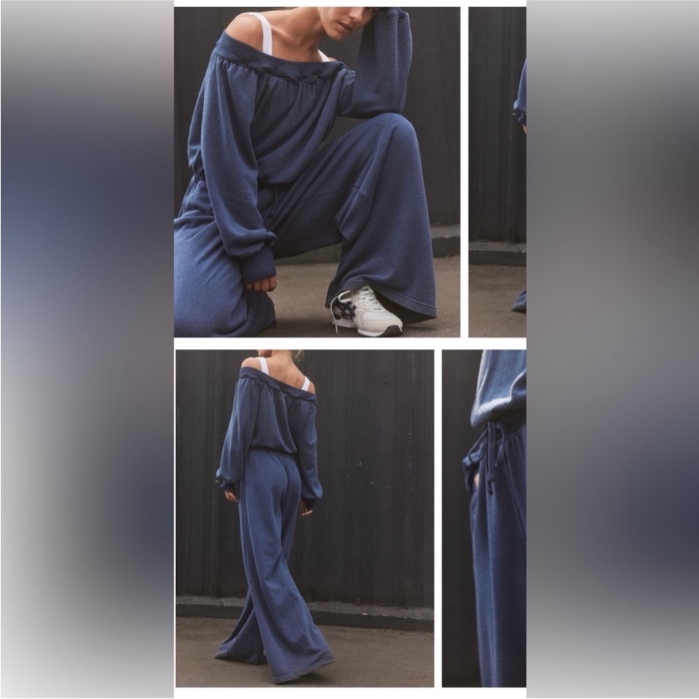 NWT Free People FP Movement One To Beat Onesie - midnight navy blue - large